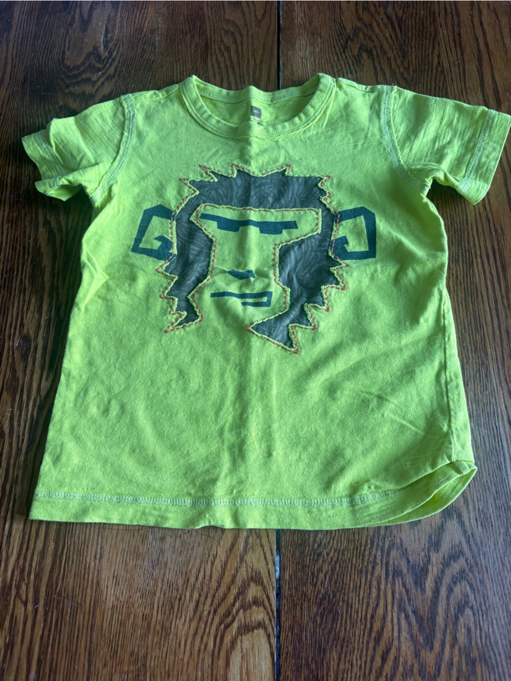 Tea Collection Neon Lime Green Graphic Monkey Tee